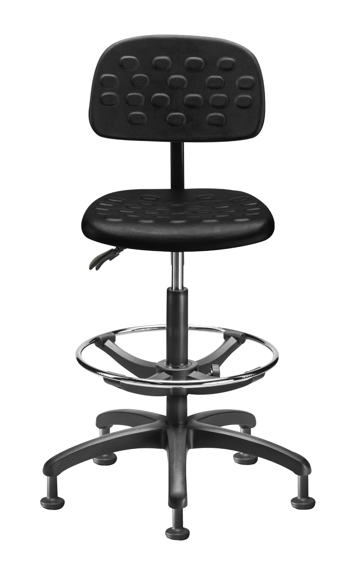 Silla industrial Ergoform con respaldo, cumple con la Ley Silla