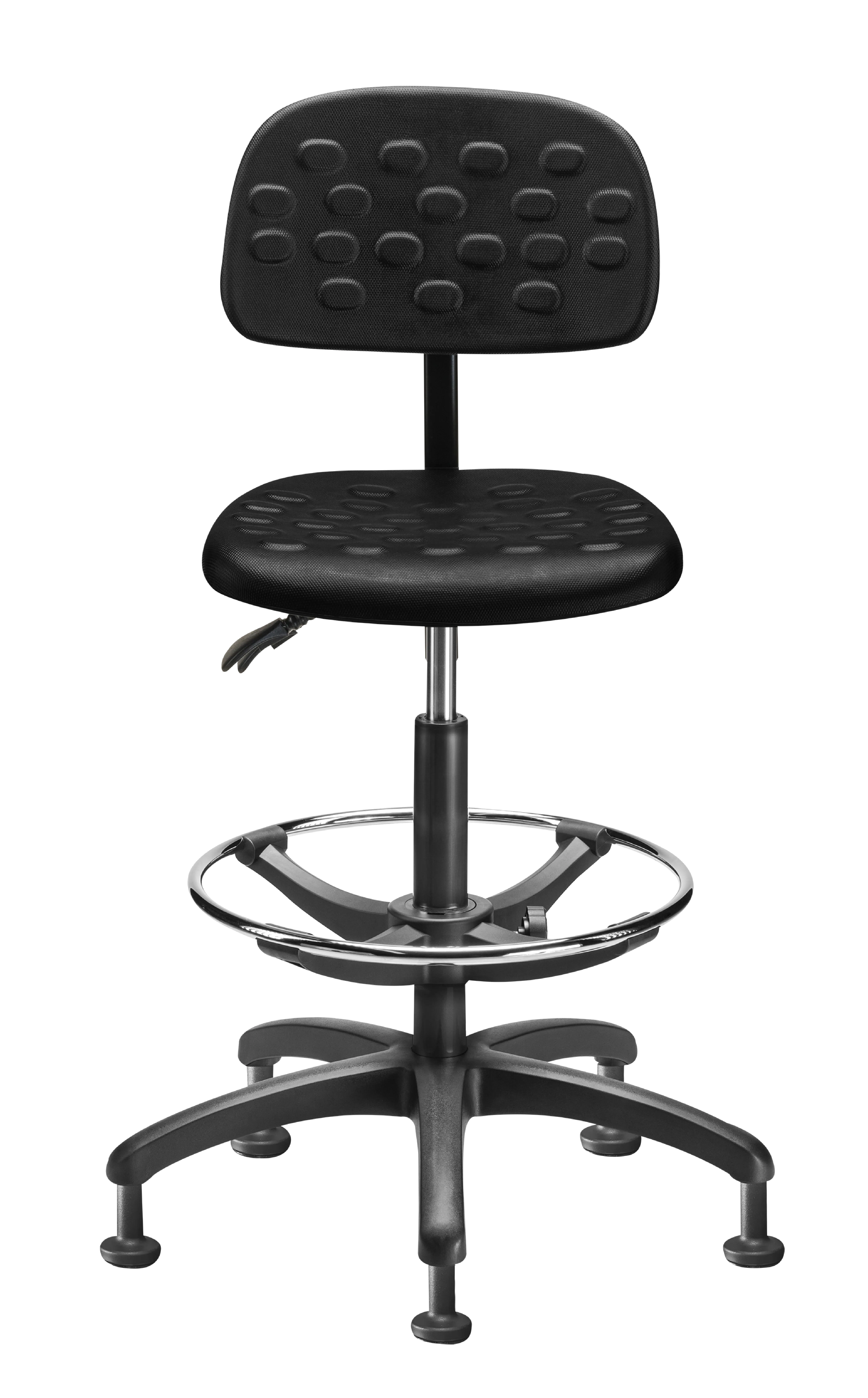 Silla industrial Ergoform con respaldo, cumple con la Ley Silla