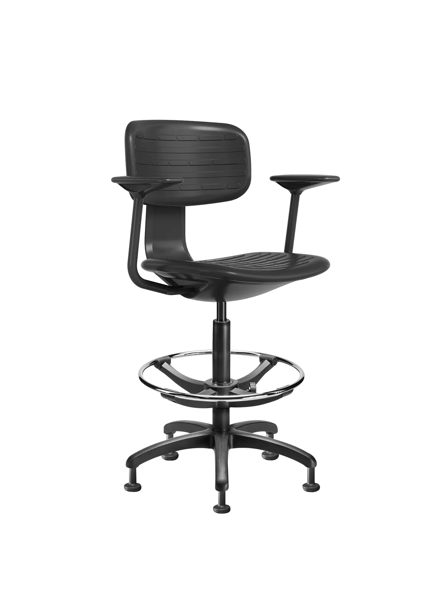 Silla industrial Ergoform 1921 con brazos y aro reposapiés