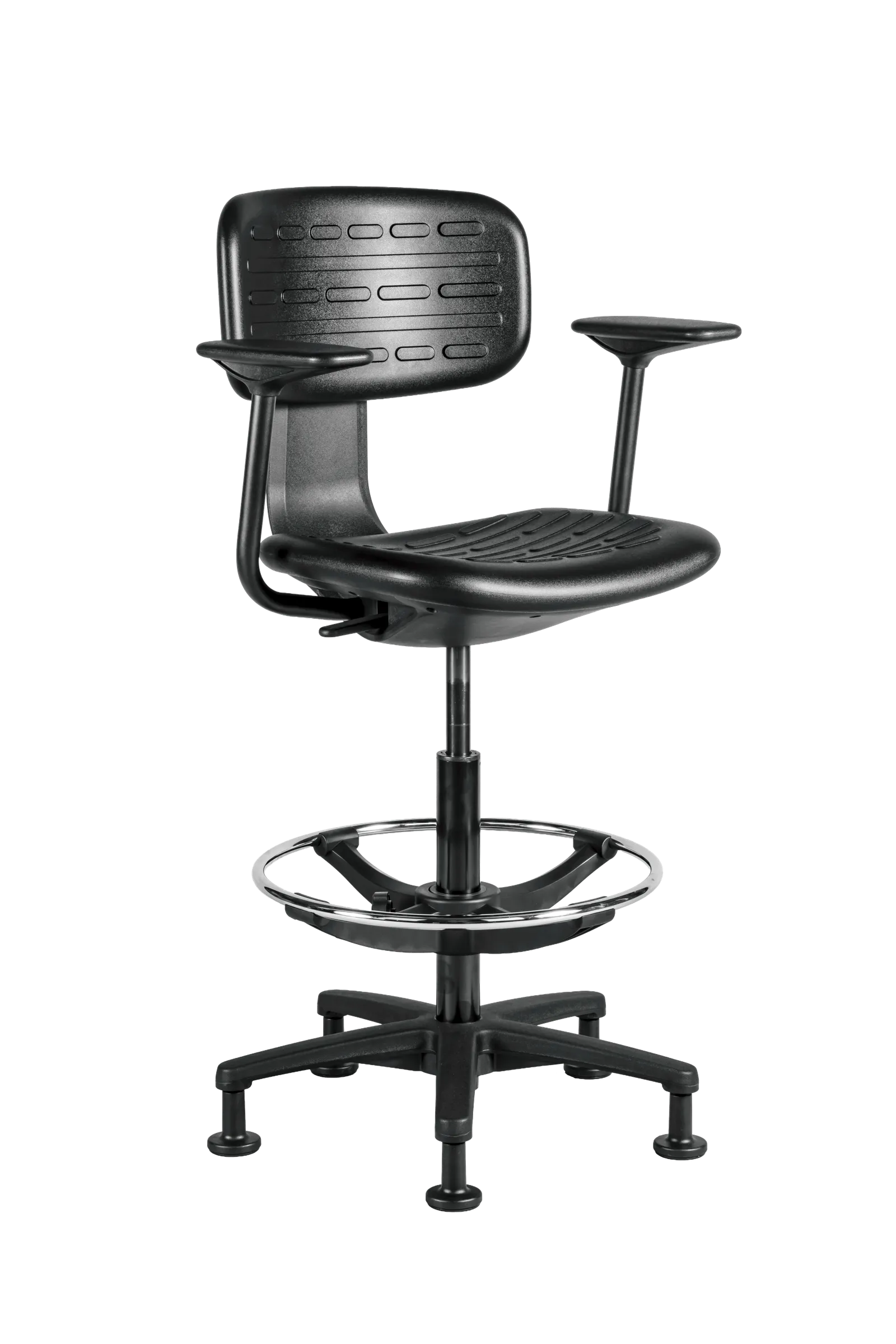Silla industrial Ergoform 1921 con brazos y aro reposapiés